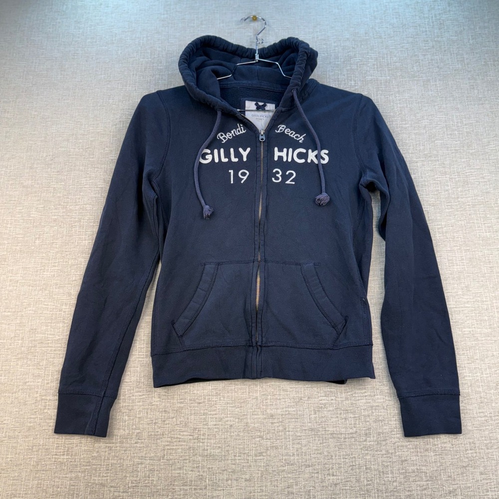 Gilly Hicks Sydney Bondi Beach Navy Blue Full Zip Hoodie Sweatshirt Large